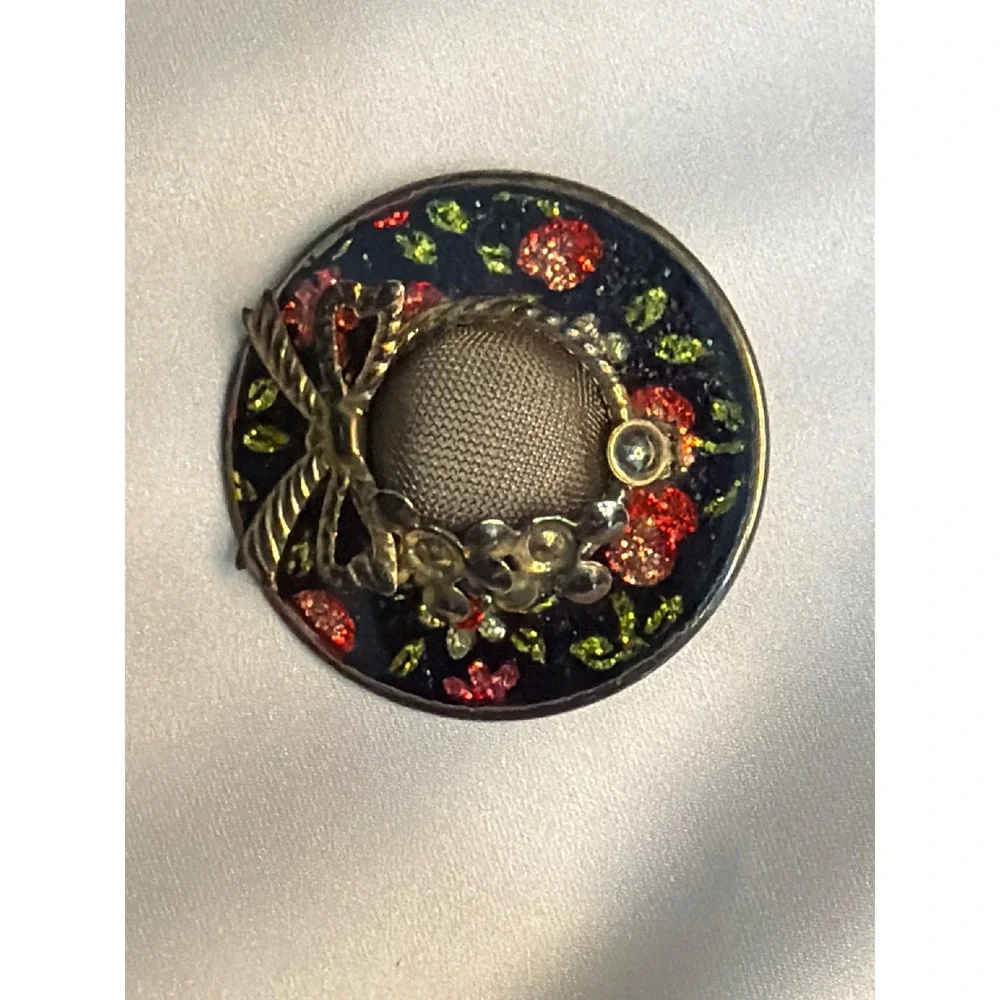 Vintage Antique Miniture Hat Perfume Diffuser Brooch Scent Fragrance Pin